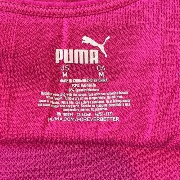 Puma Hot Pink Sports Bra Size Medium - Picture 3 of 4